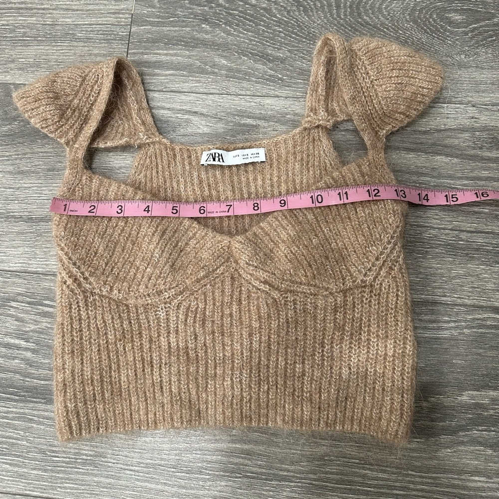 ZARA Brown Mohair Knit Sweater Top - Picture 5 of 8